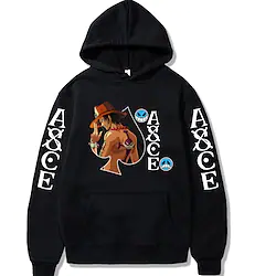 Inspired by One Piece Portgas D. Ace Hoodie Anime Cartoon Anime Front Pocket Graphic Hoodie For Men's Women's Unisex Adults' Hot Stamping 100% Polyester Lightinthebox
