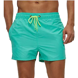 Men's Swim Shorts Board Shorts Beach Shorts Elastic Waist Solid Color Outdoor Sports Short Home Holiday Simple Casual / Sporty Green Black Inelastic Lightinthebox