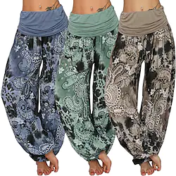 Women's Yoga Harem Pants Quick Dry Yoga Gym Workout Pilates Pants Bloomers Bottoms Boho Green / Black Army Green Khaki Plus Size Sports Activewear Loose / Athletic / Casual / Athleisure Lightinthebox