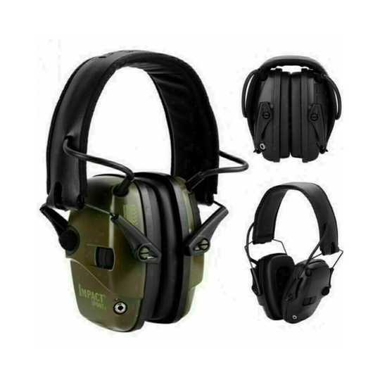 (Black) Howard Leight Electronic Earmuff Impact Sport Shooter Outdoor -no storage box