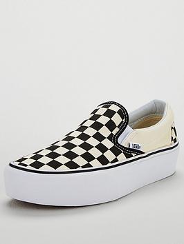 Vans Classic Checkerboard Slip-On Platform - Monochrome