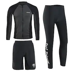 Men's Rash guard Swimsuit UV Sun Protection UPF50 Breathable Long Sleeve Spandex Diving Suit Swimsuit 3-Piece Swimming Diving Surfing Water Sports Patchwork Spring Summer Autumn / Fall / Quick Dry Lightinthebox