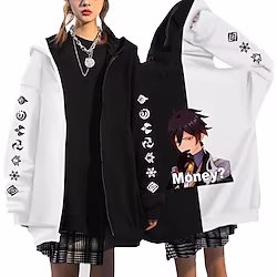 Inspired by Genshin Impact Zhongli Hoodie Cartoon Manga Anime Classic Street Style Outerwear For Men's Women's Unisex Adults' Hot Stamping 100% Polyester Lightinthebox