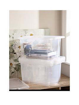 Wham Set Of 3 Clear Crystal 28-Litre Plastic Storage Boxes