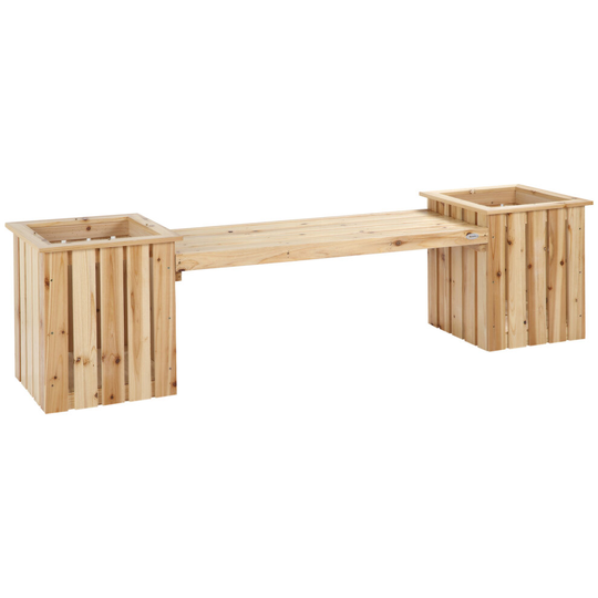 Outsunny Garden Planter & Bench Combination Planter Box Garden Bench