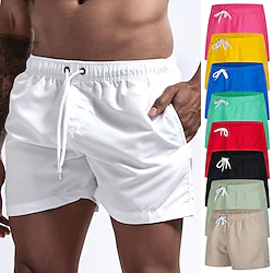 Men's Swim Shorts Swim Trunks Quick Dry Board Shorts Bathing Suit Breathable Drawstring With Pockets - Swimming Surfing Beach Water Sports Solid Colored Spring Summer Lightinthebox