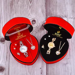 Women Bracelet Watch Set Gold Crystal Design Necklace Earrings ring Female Jewelry Set Quartz Watch Womens Gifts For Valentine Lightinthebox