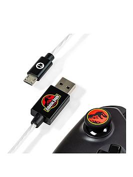 Official Jurassic Park Led Micro Usb Cable & Thumb Grips (Ps4 And Xbox One)