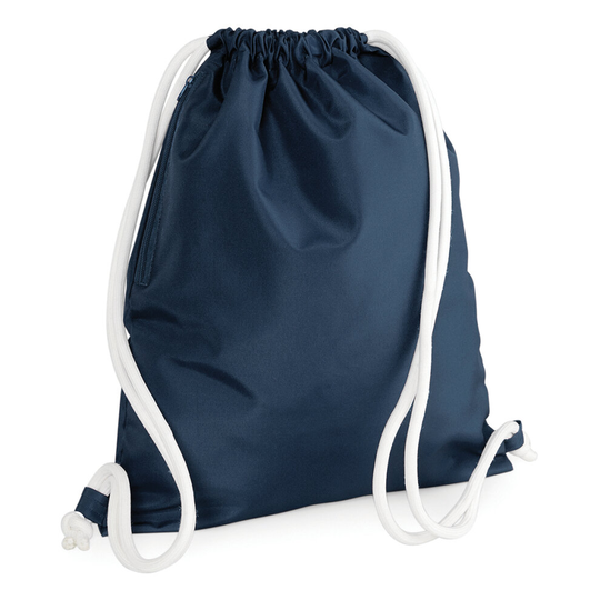 (French Navy) BagBase Plain Icon Kids Childrens School PE Swimming Kit Gymsac Drawstring Bag