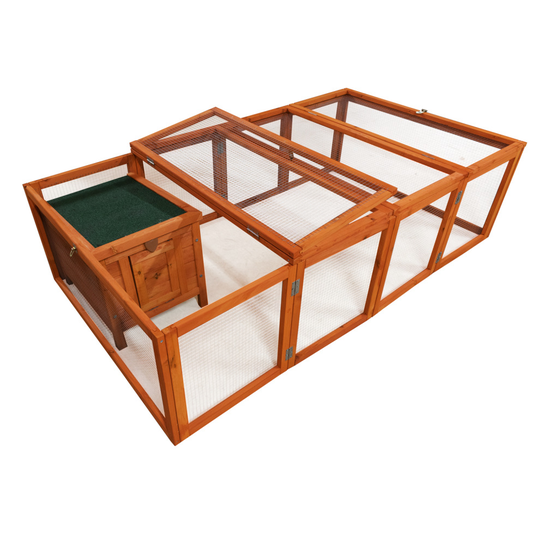 KCT 6Ft Wooden Pet Run Enclosure With Asti Box/Hutch