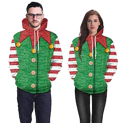 Elf Ugly Christmas Sweater / Sweatshirt Hoodie Elf Costume Men's Women's Couple's Special Christmas Christmas Carnival Masquerade Adults' Party Christmas Vacation Polyester Top Lightinthebox