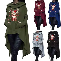 Santa Claus Reindeer Masquerade Hoodie Women's Dailywear Christmas Christmas Carnival Masquerade Christmas Eve Adults Party Christmas Cotton Top Lightinthebox