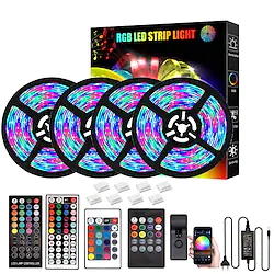 LED Strip Lights 20M 65.6ft Bluetooth Waterproof DIY Color changing 2835 RGB with Remote and Hidden Controller Easy Installation for TV Backlight Room and Bedroom Lightinthebox