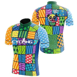 21Grams Men's Cycling Jersey Short Sleeve Bike Jersey Top with 3 Rear Pockets Mountain Bike MTB Road Bike Cycling Breathable Quick Dry Moisture Wicking Reflective Strips Green Panda Spandex Sports Lightinthebox