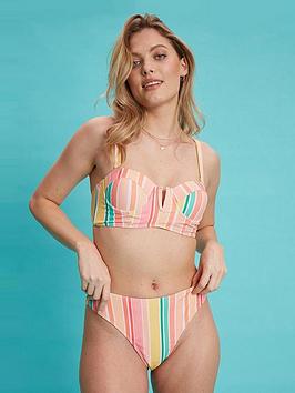 Dorothy Perkins Striped Cup Detail Bikini Set - Baby Pink