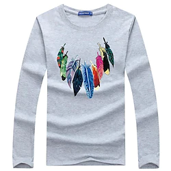 Men's T shirt Tee Cool Shirt Graphic Prints Crew Neck Outdoor Casual Long Sleeve Print Clothing Apparel Cotton Fashion Streetwear Classic Lightinthebox