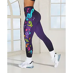 Women's Yoga Pants Tummy Control Butt Lift Quick Dry High Waist Yoga Fitness Gym Workout Cropped Leggings Tights Black Purple Red Sports Activewear High Elasticity Skinny / Athletic / Athleisure Lightinthebox