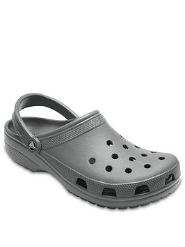 Crocs Classic Clog Slip On Flat Shoes - Slate