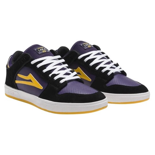 Lakai Telford Low Skate Shoes - Black/Grape Suede