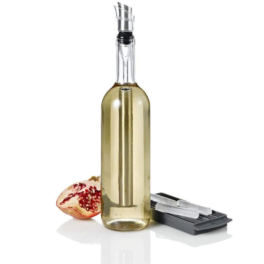 AdHoc Wine Cooling Rod Stainless Steel Silicone Grip, Stopper Pourer - Ice Tray