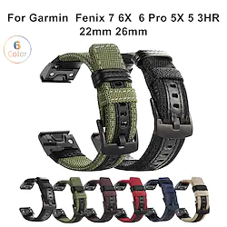 Smart Watch Band Nylon Watch Strap for Garmin Fenix 7 6X 6 Pro 5X 5 3HR Bracelet Belt for Garmin Band 22mm 26mm Sport Wristband Accessories Lightinthebox