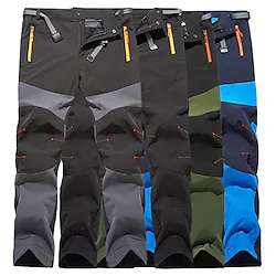 Men's Cargo Pants Trousers Tactical Pants Outdoor Quick-Dry Lightweight Waterproof Hiking Mountain Pants with Belt Breathable Quick Dry Stretch Zipper Pocket Elastic Waist Black Pants Bottoms Climbing Lightinthebox