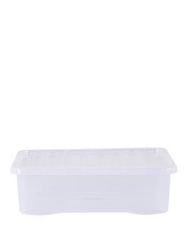 Wham Set Of 5 Clear Crystal Plastic Storage Boxes &Ndash; 32 Litres Each