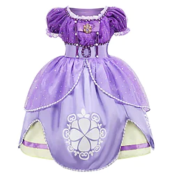 Rapunzel Fairytale Princess Sofia Flower Girl Dress Theme Party Costume Girls' Movie Cosplay Cosplay Halloween Purple Dress Halloween Carnival Masquerade Cotton Lightinthebox