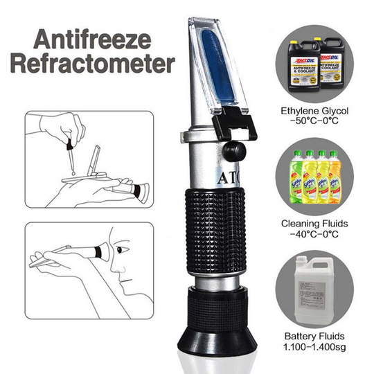 Glycol Refractometer Car Antifreeze Battery Acid Engine Coolant Tester Tool Universal