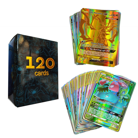 (120PCS GX Black Box) Pokemon Cards Vmax TCG GX EX Cards Christmas Gifts