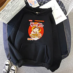 Inspired by One Piece Monkey D. Luffy Hoodie Cartoon Manga Anime Harajuku Graphic Kawaii Hoodie For Men's Women's Unisex Adults' Hot Stamping 100% Polyester Lightinthebox