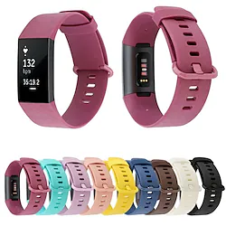 1 pcs Smart Watch Band for Fitbit Charge 3 / Charge 3 SE / Charge 4 Silicone Smartwatch Strap Soft Breathable Classic Buckle Replacement Wristband Lightinthebox