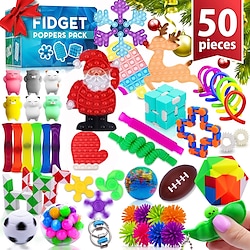 50 PCS Fidget Toys Party Gifts Kids Sensory Toy Pack Bulk Fidgets Stocking Fillers Treasure Box Classroom Prizes for Autistic children Girls and boys Gift Gift bag pressure pop up Lightinthebox