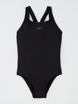 Speedo Junior Girls Eco Endurance+ Medalist Swimsuit - Black