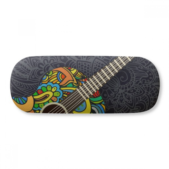 Guitar Music Instrument Pattern Design Glasses Case Eyeglasses Hard Shell Storage Spectacle Box