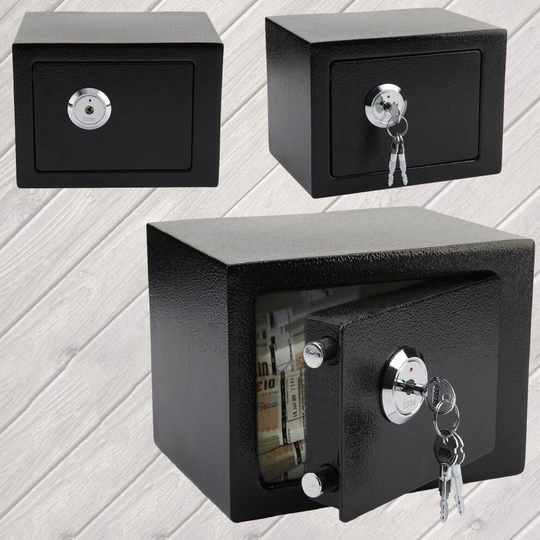 BLACK KEY SMALL FIREPROOF DIGITAL SAFE SECURITY HOME OFFICE MONEY