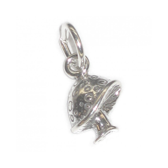Mushroom - Toadstool tiny sterling silver charm .925x1 Mushrooms charms