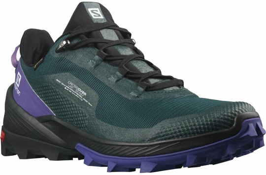 Salomon Womens Outdoor Shoes Cross Over GTX W Ponderosa Pine/Black/Royal Lilac 38 2/3