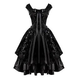 Goth Girl Retro Vintage Punk Gothic Medieval Dress Masquerade Women's Costume Vintage Cosplay Halloween Party / Evening Dress Halloween Lightinthebox