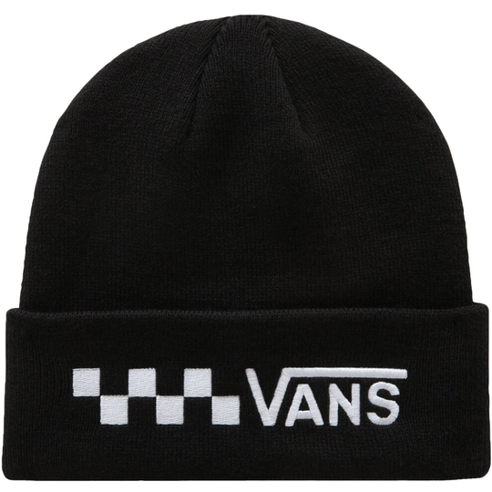 (One Size, Black) Vans Mens Trekker Knitted Large Logo Warm Winter Outdoor Beanie Hat
