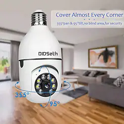 DIDSeth 2MP Light Bulb Camera E27 Socket Auto Tracking Full Color Night Vision Waterproof Two-way Audio Wireless Security Monitor Lightinthebox