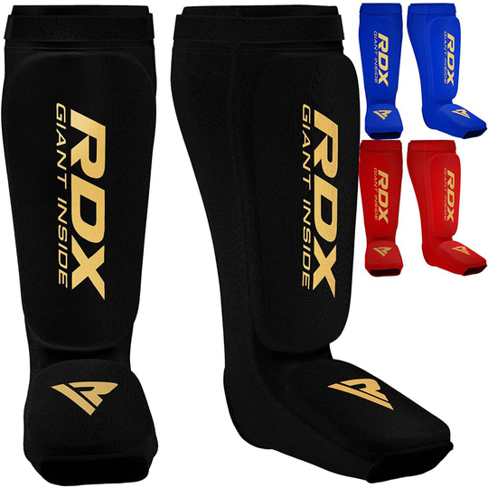 (Small, Black) RDX Shin Guards Kickboxing Muay Thai Sparring