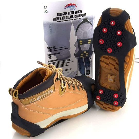 (Size UK 11 - 13) Winter Wise 10-STUD Ice Snow Grips, Anti Slip