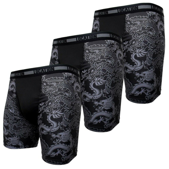 (Contender3 Dragon Large) Mens Boxer Short Long Legged Dragon Underwear