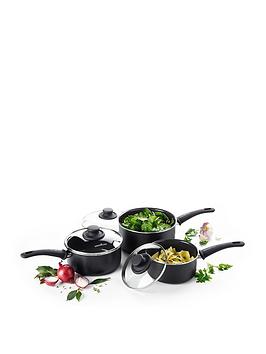 Greenchef Soft Grip 3-Piece Saucepan Set