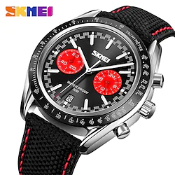 SKMEI Brand Sport Watches for Men Luxury Black Leather Strap Chronograph Quartz Watch Military Male Waterproof Wrist Watches Lightinthebox