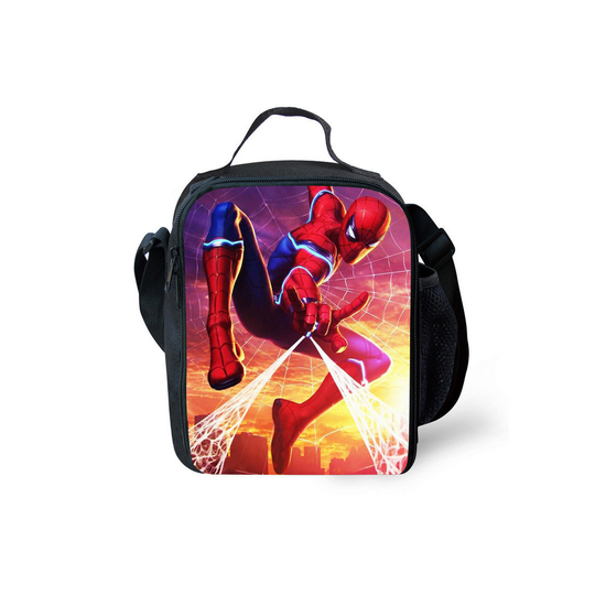 (04) Spiderman Lunch Bag Insulat Student out Lunchbox