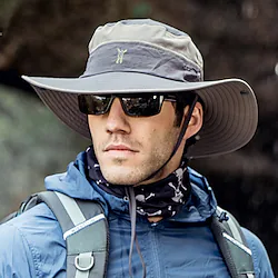 Sun Hat UPF50 Bucket Hat Hiking Hat Wide Brim Outdoor Portable Sun UV Protection Sunscreen Breathable Fishing Hat khaki Dark Gray Navy Blue for Camping / Hiking Hunting Fishing Lightinthebox