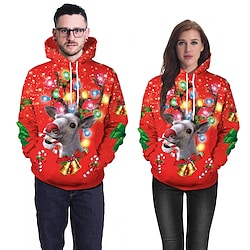 Inspired by Christmas Reindeer Dog letter Hoodie Cartoon Manga Anime Graphic Hoodie For Men's Women's Unisex Adults' 3D Print 100% Polyester Lightinthebox