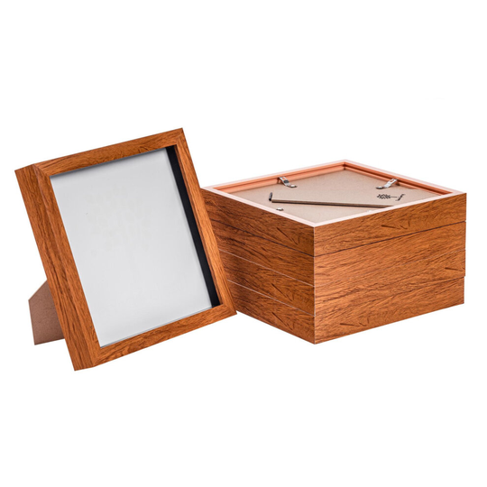 Box Picture Frame Deep 3D Photo Display 8x8 Inch Standing Hanging Dark Wood x5